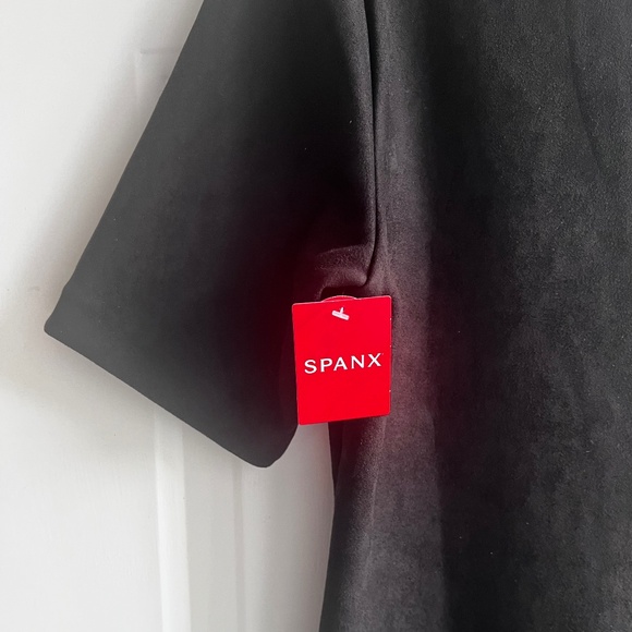 SPANX Faux Suede black Column dress NWT medium - Picture 6 of 7